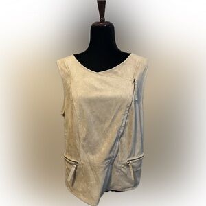 Max Studio Faux Suede Moto Vest size L